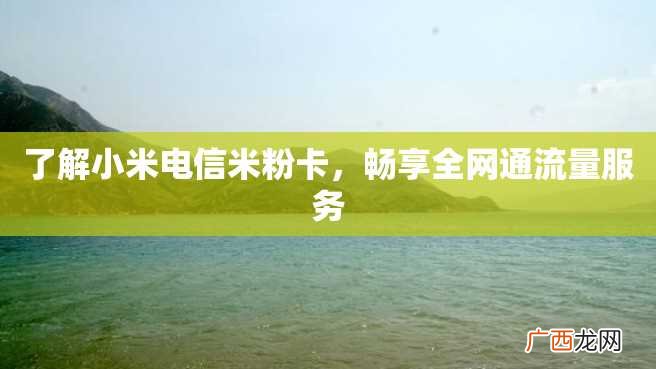 了解小米电信米粉卡，畅享全网通流量服务