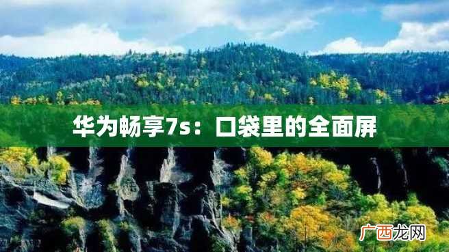 华为畅享7s：口袋里的全面屏