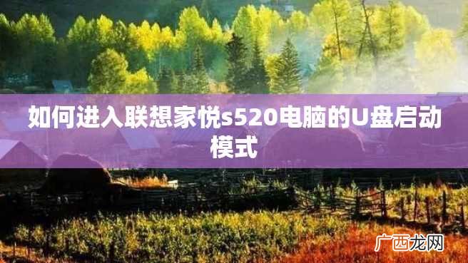 如何进入联想家悦s520电脑的U盘启动模式