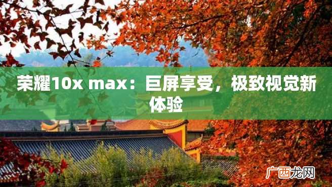 荣耀10x max：巨屏享受，极致视觉新体验