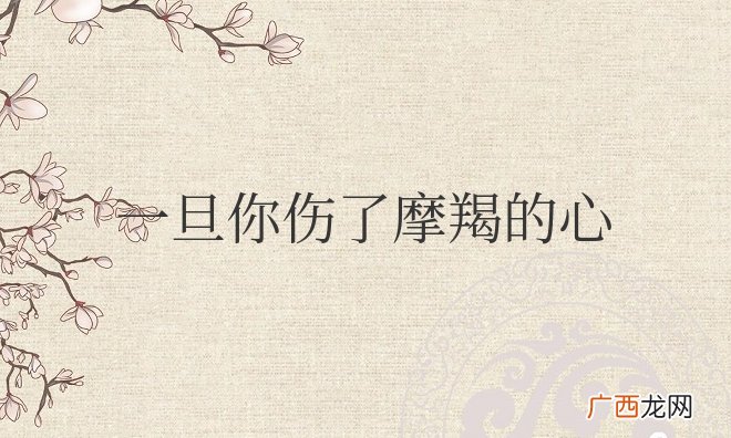 一旦你伤了摩羯的心会怎么样
