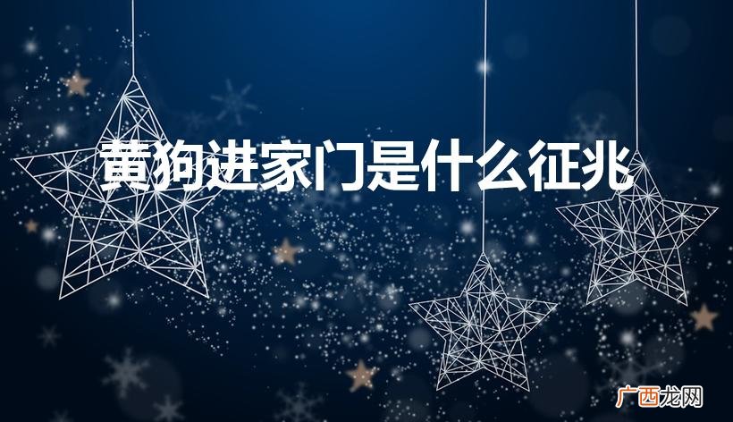 黄狗进家门是什么征兆