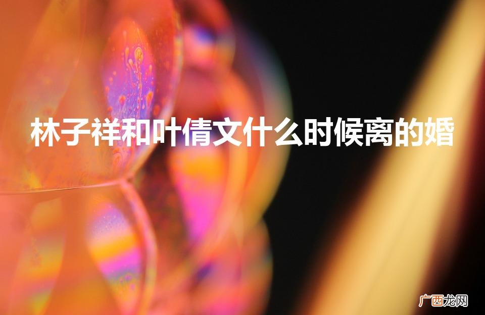 叶倩文和林子祥有孩子嘛 林子祥和叶倩文什么时候离的婚
