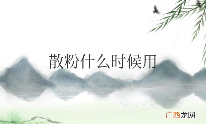 妆前还是妆后使用 散粉什么时候用才正确