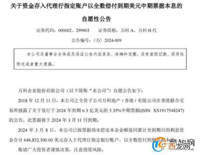 曝12家银行为万科筹资800亿 万科集团的现状