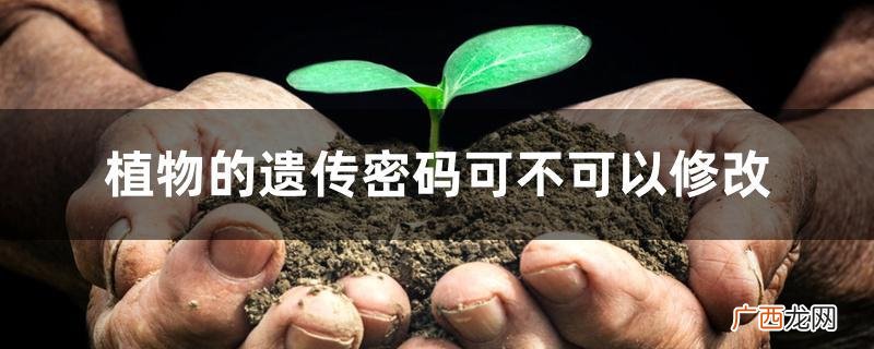 什么是植物的遗传密码 植物的遗传密码可不可以修改